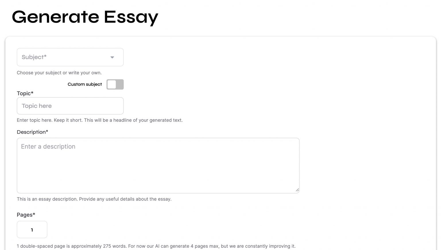 automated essay generator